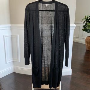 Halogen Long Black Cardigan Size M